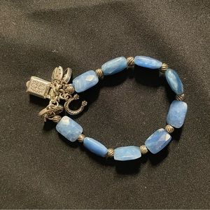 Brighton Blue Bead and Silver Charm Bracelet